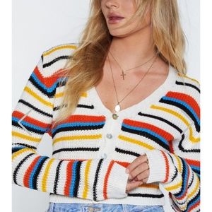 Striped Cropped Cardigan